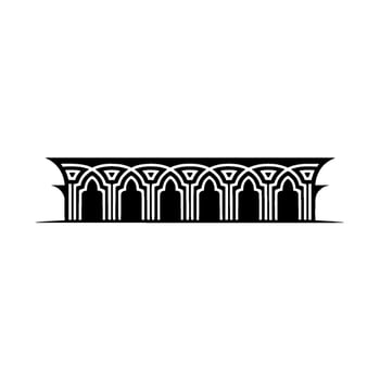 Architectural Archway, Geometric Ornamentation, Vintage vector