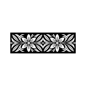 Geometric Floral Border, Elegant Pattern, Minimalist vector