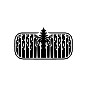 Minimalist Forest Emblem, Tranquil Silhouette vector