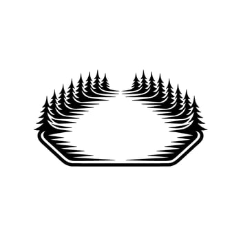 Geometric Forest Frame, Minimalist Nature vector
