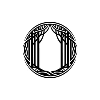 Tribal Forest Portal, Geometric Silhouette vector