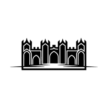 Gothic Fortress Silhouette, Minimalist vector