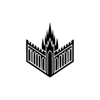 Gothic Fortress Emblem, Minimalist vector