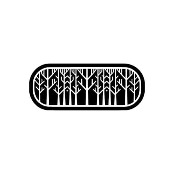 Minimalist Forest Silhouette Emblem, Natural Retreat vector
