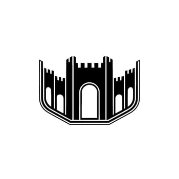 Gothic Fortress Emblem, Minimalist Silhouette - Castle vector