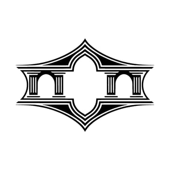 Geometric Deco Emblem, Vintage Style, Minimalist vector