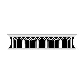 Art Deco Architectural Ornament, Geometric Border, Linear vector