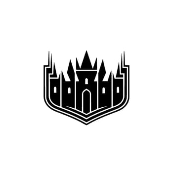 Gothic Fortress Emblem, Regal Shield vector