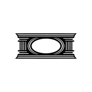 Geometric Deco Emblem, Minimalist, Oval vector