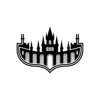 Gothic Castle Emblem, Vintage Silhouette, Regal Symbol vector