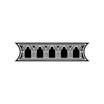 Art Deco Archway Ornament, Elegant Border vector