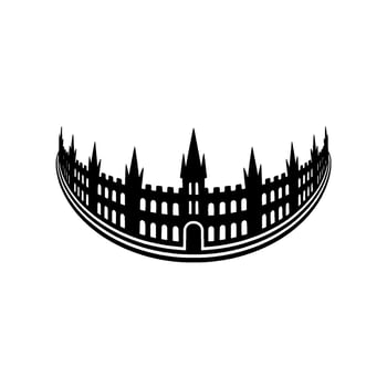 Regal Silhouette Gothic Castle Emblem vector