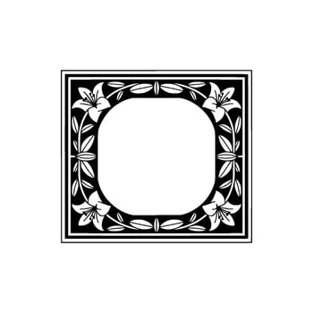 Ornate Lily Frame, Vintage Aesthetic, Decorative Border vector