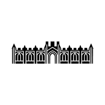 Geometric Fortress Silhouette, Minimalist, Architecture vector