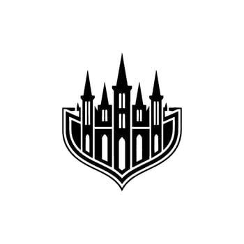 Gothic City Crest, Emblem of Heritage Resilience vector