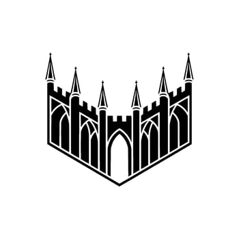 Gothic Cathedral Silhouette, Minimalist Emblem vector