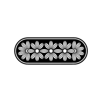 Elegant Floral Oval Emblem, Minimalist vector