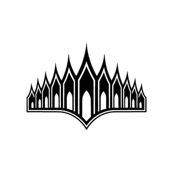 Gothic Archway Silhouette, Minimalist Emblem, Architecture vector