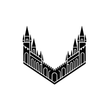 Geometric Fortress Emblem, Minimalist, Castle vector