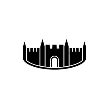 Stylized Fortress Emblem, Minimalist Silhouette vector