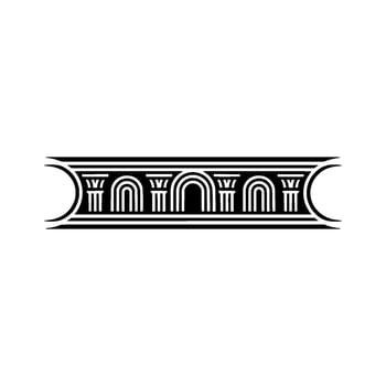 Art Deco Egyptian Column Border, Geometric vector