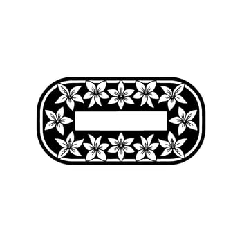 Ornamental Floral Oval, Vintage vector