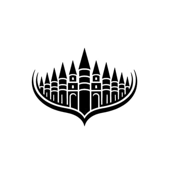 Stylized Fortress Emblem, Minimalist Silhouette, Regal Symbol vector