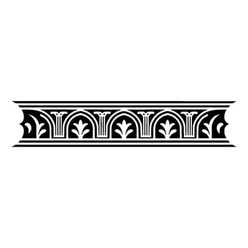 Gothic Arch Ornament Border, Vintage Element, Floral vector