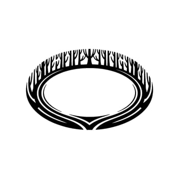 Stylized Tree Ring Emblem, Minimalist vector