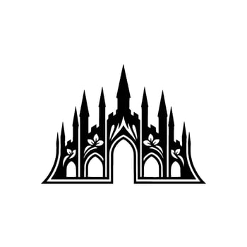 Gothic Archway Castle Silhouette, Elegant Portal vector