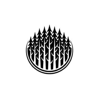 Forest Silhouette Emblem, Natural Growth, Protective Circle vector