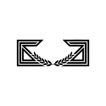 Geometric Laurel Frame, Minimalist vector