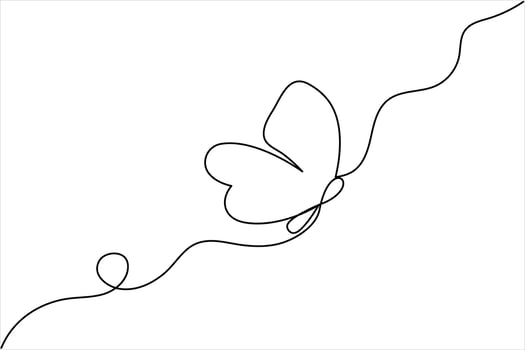 Continuous line drawing of butterfly vector