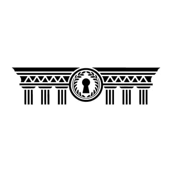 Classical Key Architectural Emblem of Security and Heritage vector