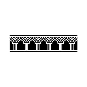 Geometric Arch Border, Stylized Black White vector
