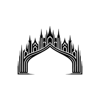 Gothic Archway, Minimalist Emblem, Symbolic Gateway vector