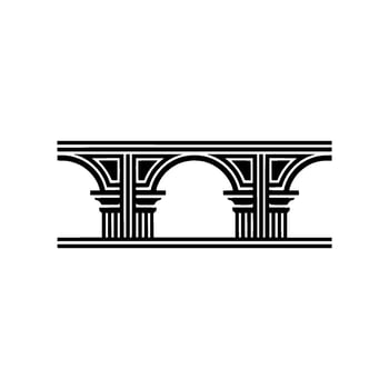 Geometric Archway, Minimalist, Architectural Emblem vector