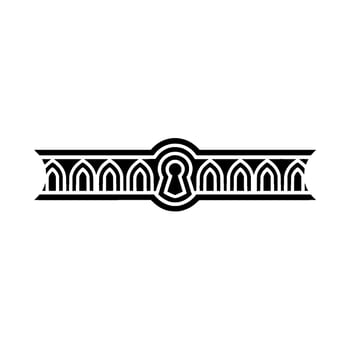 Geometric Lock Border, Minimalist vector