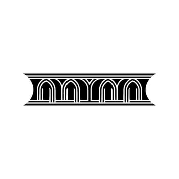 Art Deco Archway Ornament, Geometric, Retro vector