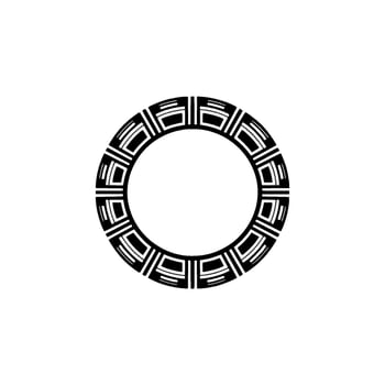 Geometric Circle Emblem, Stylized Aegean vector