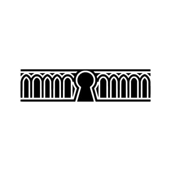 Geometric Keyhole Border, Minimalist Security Concept vector