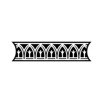 Gothic Arch Ornament, Vintage Border, Decorative vector