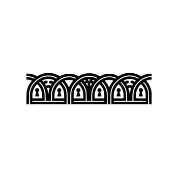 Art Deco Key Motif, Geometric Border, Vintage vector