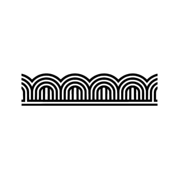 Art Deco Wave Border, Minimalist, Geometric vector