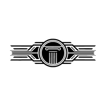 Art Deco Column Emblem, Vintage , Elegant Symbol vector