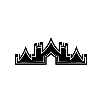 Geometric Cityscape Emblem, Modern Minimalist, Abstract vector
