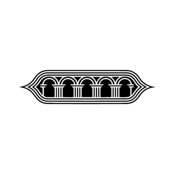 Art Deco Ornament Egyptian Revival Column Border vector