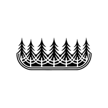 Forest Crown Minimalist Tree Silhouette Emblem vector