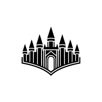 Gothic Castle Emblem, Minimalist Silhouette, Regal Symbol - Architecture vector