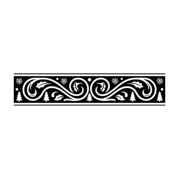 Elegant Winter Border Festive Swirls Evergreen Accents vector